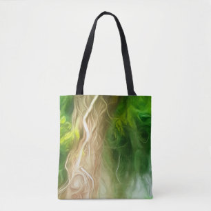 Bolso De Tela Tote Dream Light Green Tree