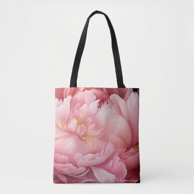 Bolso De Tela Tote Dreamy Peony (Anverso)