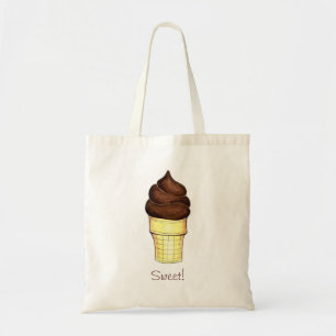 Bolso De Tela Tote dulce de crema de helado de chocolate