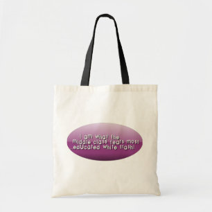 Bolso De Tela Tote educado de la basura blanca