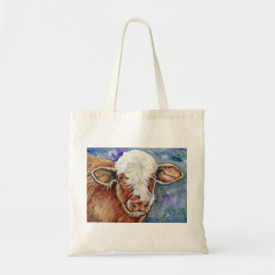Bolso De Tela tote él con un pequeño estilo de la vaca