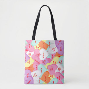 Bolso De Tela Tote El día de San Valentín de corazones con dic