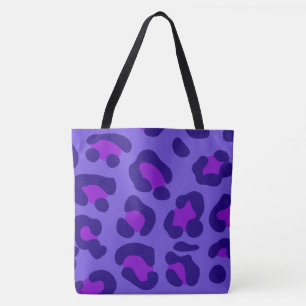 Bolso De Tela tote "Electric Purple Leopard"