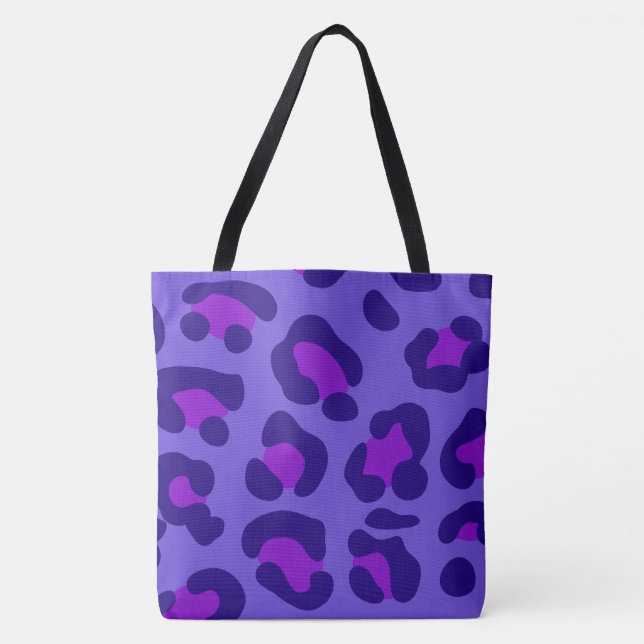 Bolso De Tela tote "Electric Purple Leopard" (Anverso)