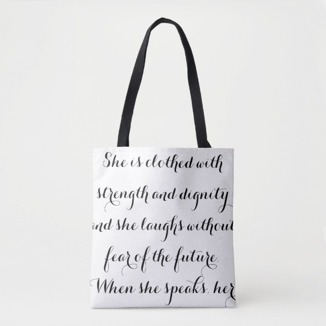 Bolso De Tela Tote elegante de los proverbios 31 (Anverso)