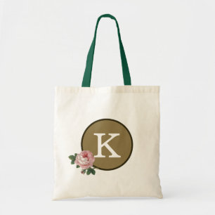Bolso De Tela Tote elegante del monograma del modelo rosado del