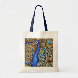 Bolso De Tela Tote elegante del pavo real