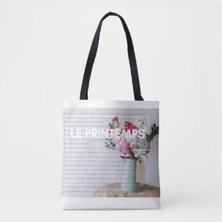 Bolso De Tela Tote elegante - primavera - francés inspirado