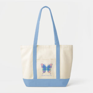 Bolso De Tela Tote en colores pastel de la lona de la mariposa