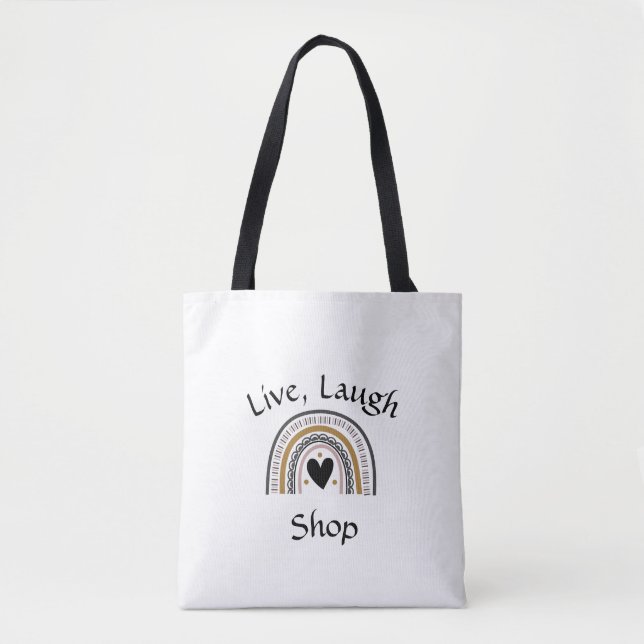 Bolso De Tela Tote en vivo, Laugh Shop (Anverso)