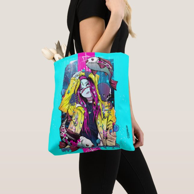 Bolso De Tela tote espiritual de Koi (Detalle)