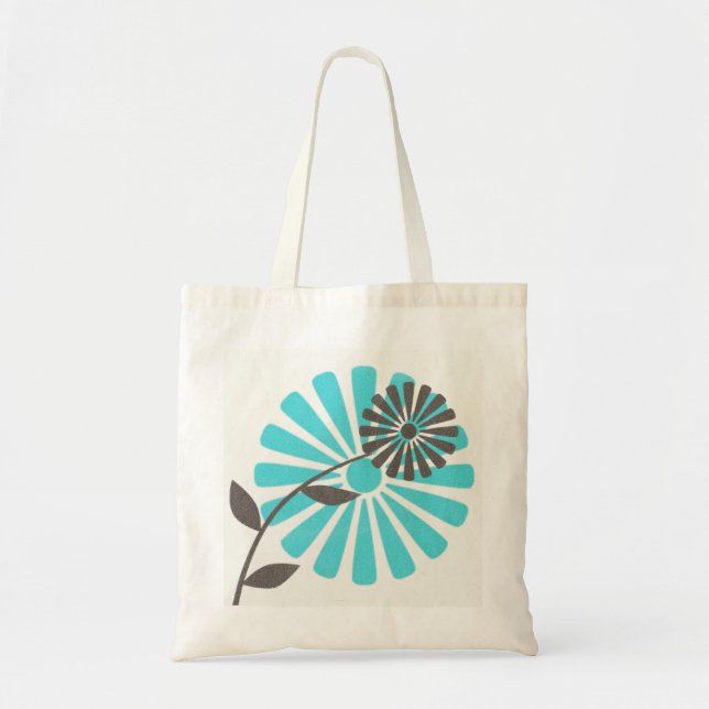 Bolso De Tela Tote estarcido de la flor (Frente)