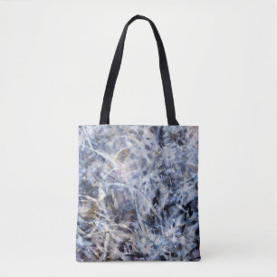 Bolso De Tela Tote expresionista abstracto negro, blanco y gris