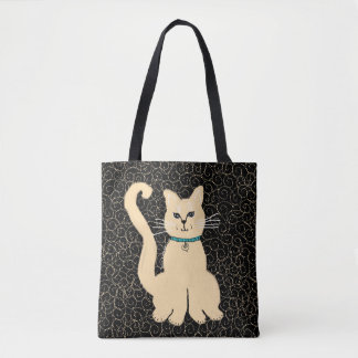 Bolso De Tela Tote ey bonito del diseñador del gatito de Julia