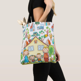 Bolso De Tela Tote Familiar
