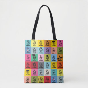 Bolso De Tela Tote FELIZ