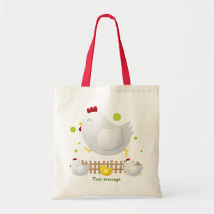 Bolso De Tela Tote feliz de la familia del pollo