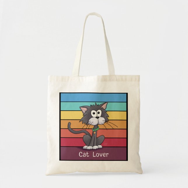 Bolso De Tela Tote festivo para el amante del gato (Frente)