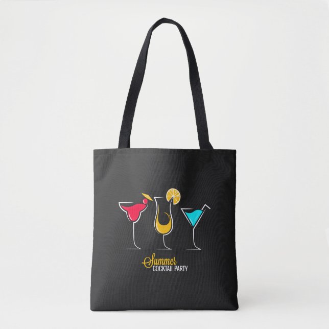 Bolso De Tela Tote fiesta de cócteles de verano (Anverso)