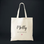 Bolso De Tela Tote Fiesta de matrimonio personalizado de COLOR E<br><div class="desc">Una bolsa de tocador simple,  adorable y personalizada,  de diseño y funcional. Color totalmente editable,  incluyendo el color del corazón. Diseño © Berry Berry Sweet. Visite nuestro sitio web www.berryberrysweet.com para conocer los artículos y diseños más elegantes.</div>