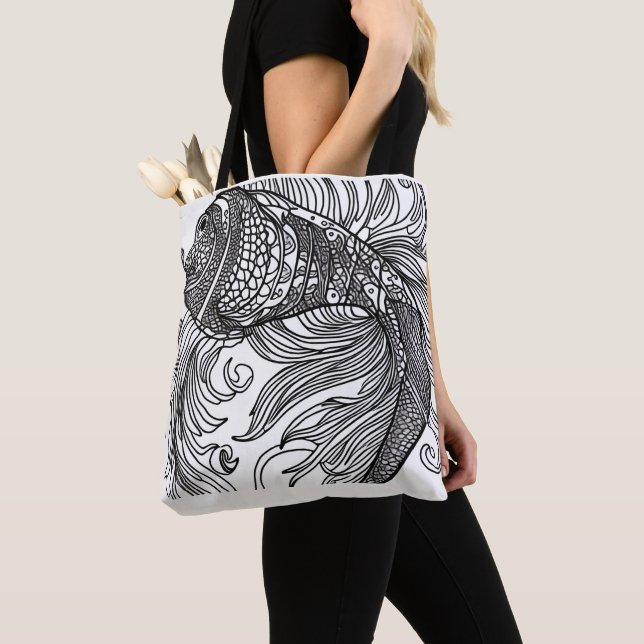Bolso De Tela Tote Fish Face (Detalle)