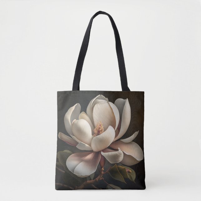 Bolso De Tela Tote Flor de Magnolia (Anverso)