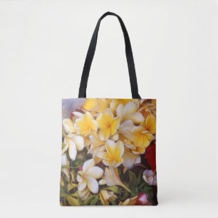 Bolso De Tela Tote floral amarillo blanco