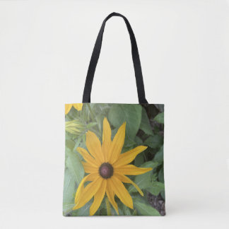 Bolso De Tela Tote floral amarillo grisáceo para un día