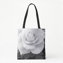 Tote floral blanco y negro