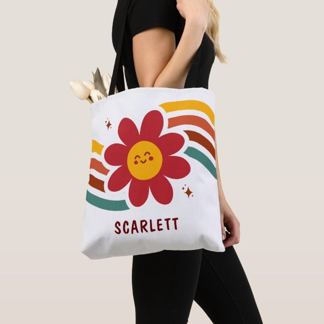 Bolso De Tela Tote floral Cute Red Sunflower (Detalle)