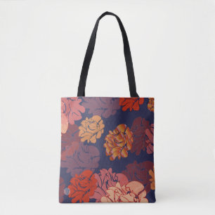 Bolso De Tela tote floral de rosas
