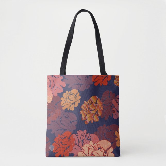 Bolso De Tela tote floral de rosas (Anverso)