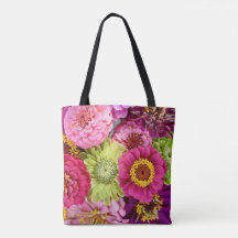 Tote floral de Zinnia