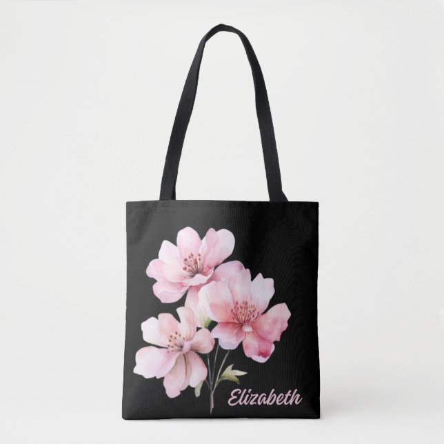 Bolso De Tela Tote floral personalizado (Anverso)