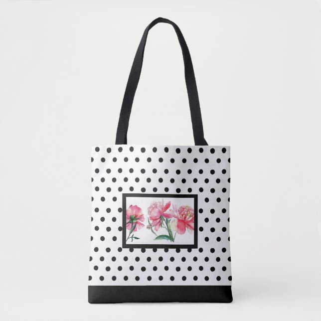 Bolso De Tela Tote floral Polka dot (Anverso)