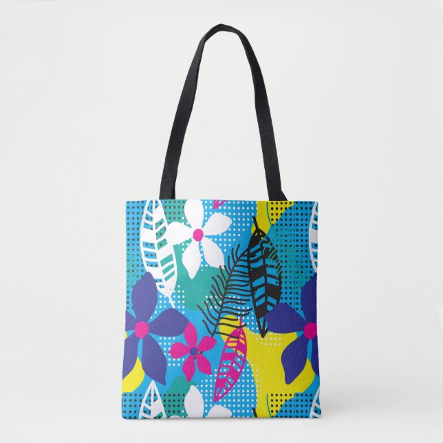 Bolso De Tela Tote floral tropical (Anverso)