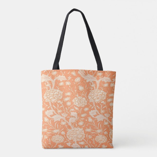 Bolso De Tela Tote floral William Morris Naranja (Reverso)