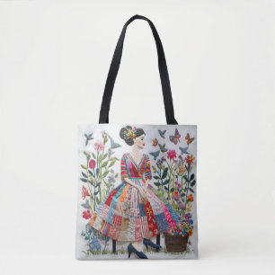 Bolso De Tela Tote Flower Women