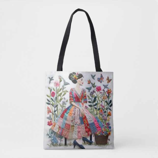 Bolso De Tela Tote Flower Women (Anverso)