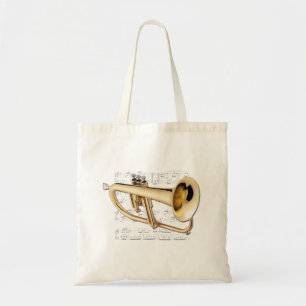 Bolso De Tela Tote - Flugelhorn y partitura