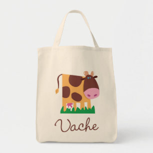 Bolso De Tela Tote francés de la vaca