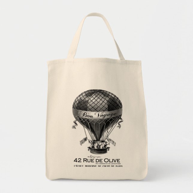 Bolso De Tela Tote francés del globo del aire caliente del (Frente)