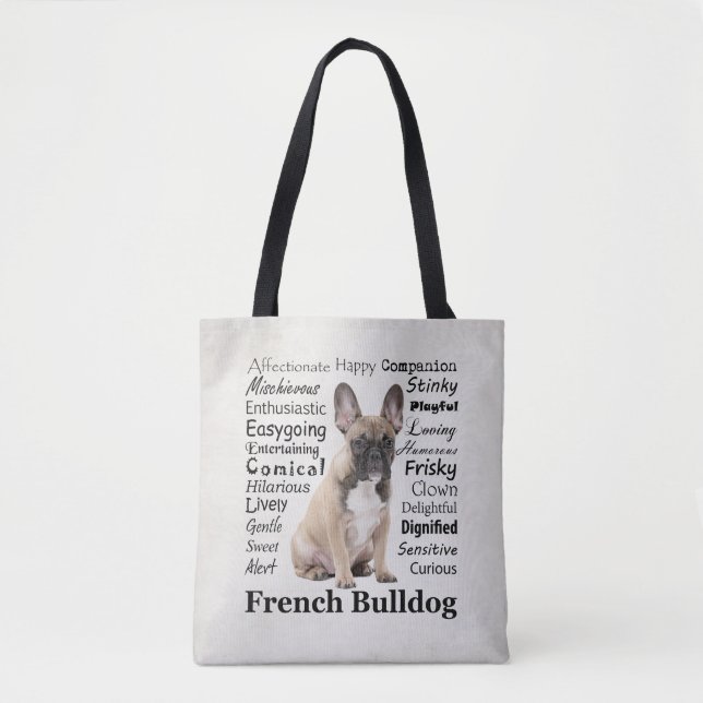 Bolso De Tela Tote Frenchie Traits (Anverso)