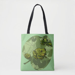 Bolso De Tela Tote Frog and Lily Pad