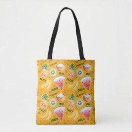 Bolso De Tela Tote Fruta Tropical