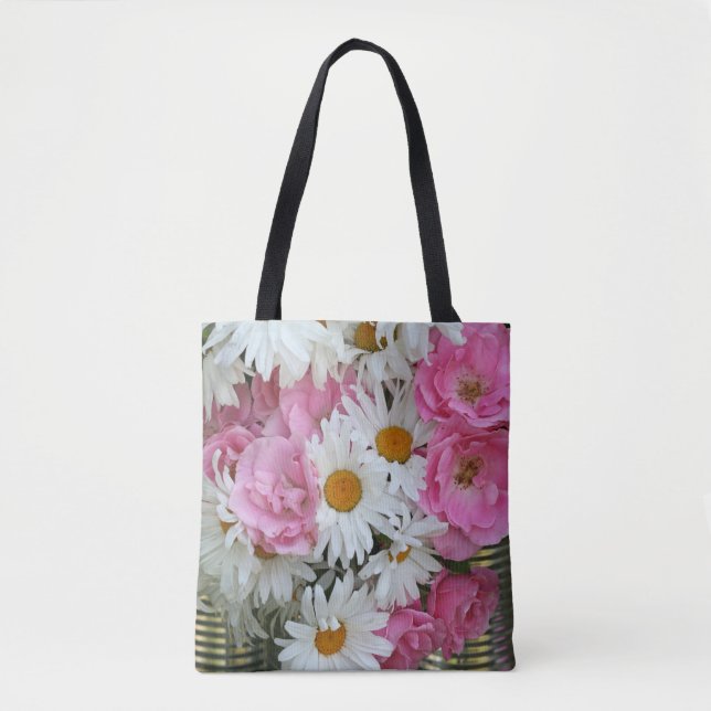 Bolso De Tela Tote Funky Summer Colorful Daisies (Anverso)