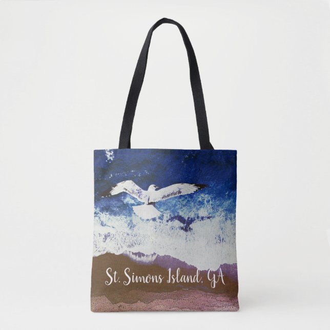 Bolso De Tela Tote GA de la isla de St. Simons (Anverso)