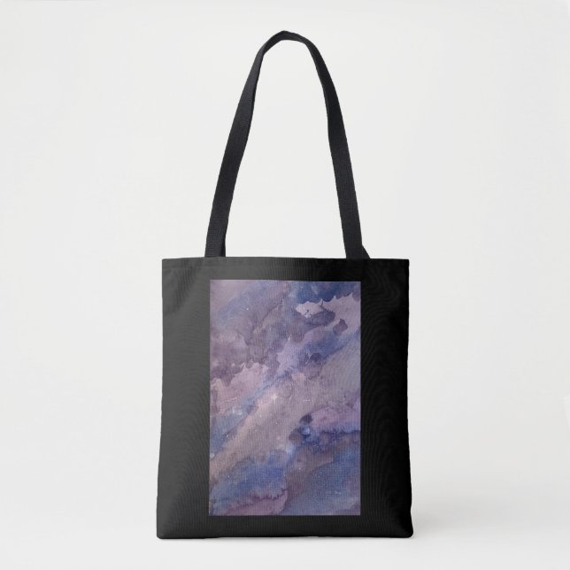 Bolso De Tela Tote galaxia con borde (Anverso)