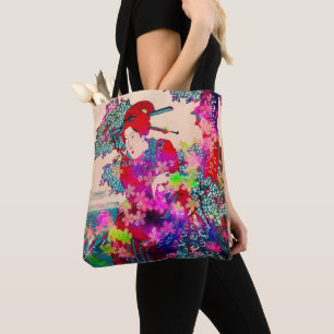 Bolso De Tela Tote geisha en floración