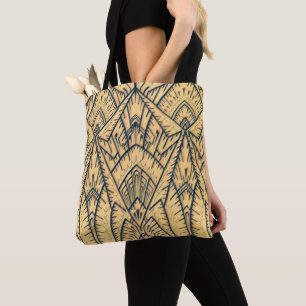 Bolso De Tela Tote geométrico arquitectónico Art Deco